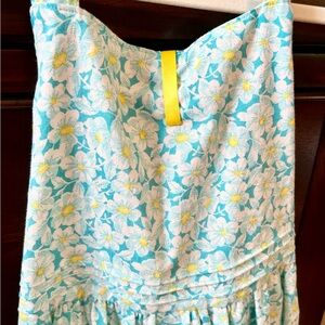 Floral Kids Casual Dress - Blue and Yellow